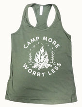Load image into Gallery viewer, Camp More Worry Less Tank Top
