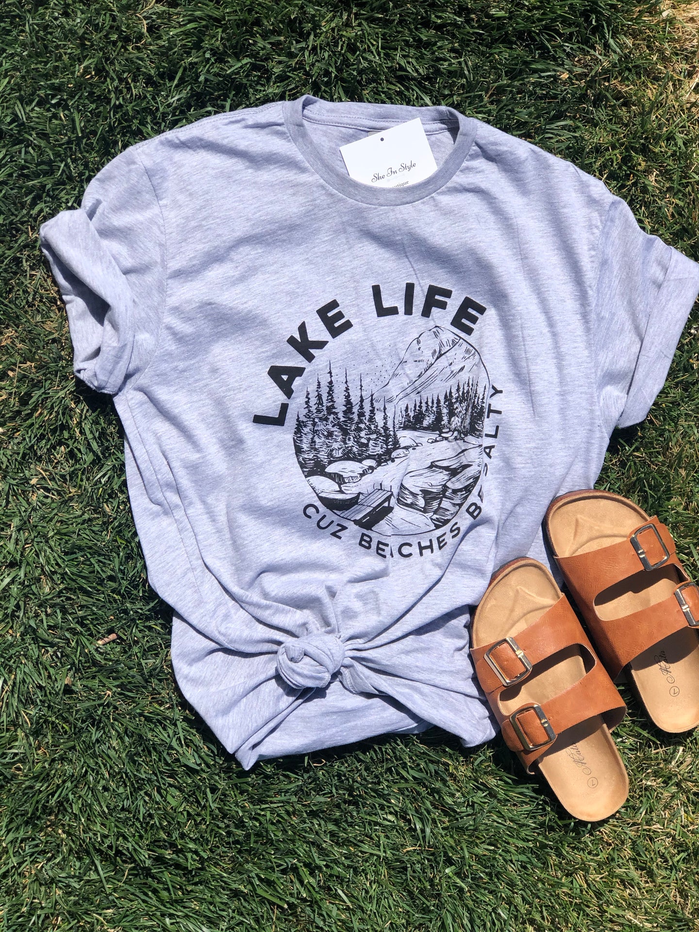 Lake Bum Grey T-shirt
